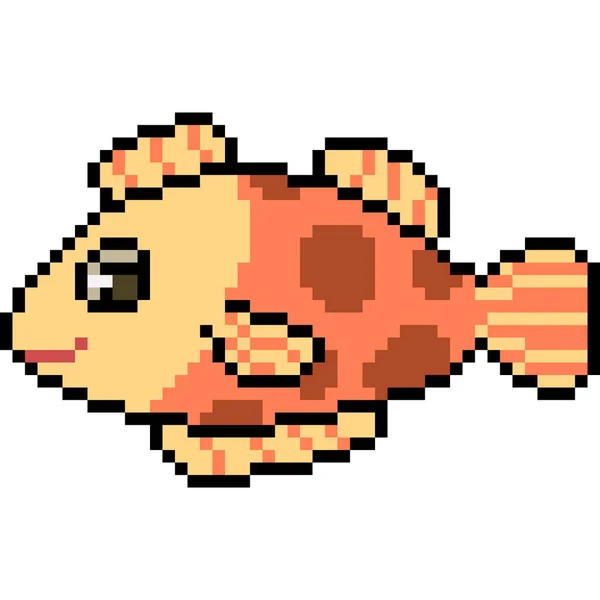 Vector Pixel Arte Pescado Aislado — Archivo Imágenes Vectoriales