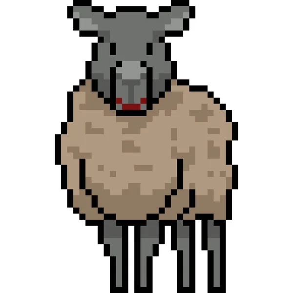 ベクトルピクセルアート羊の隔離された漫画 — ストックベクタ