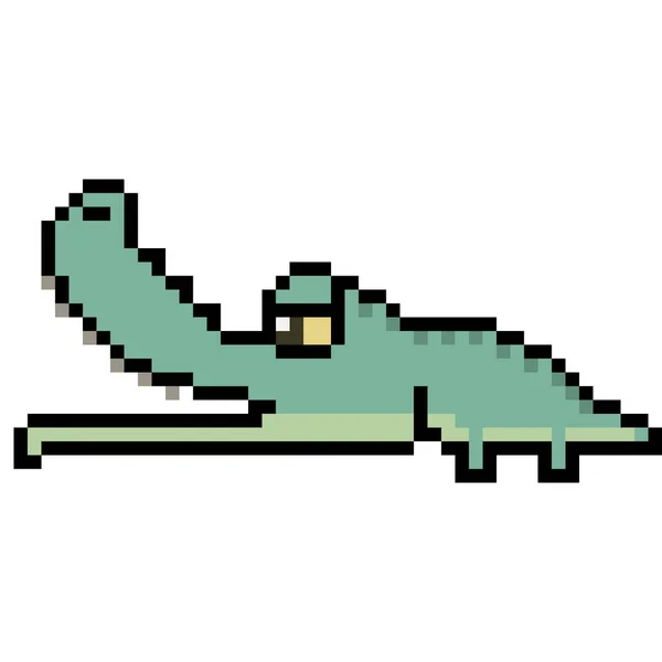 Векторний Піксельний Художній Крокодил Мультфільм — стоковий вектор
