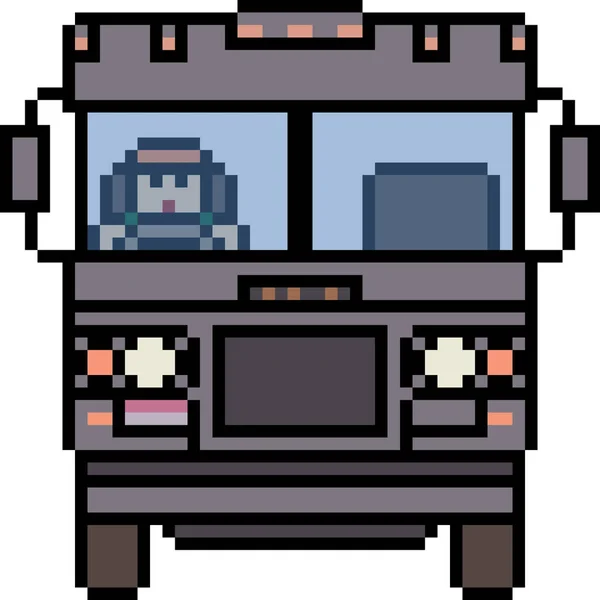 Vector Pixel Art Van Front Geïsoleerd — Stockvector