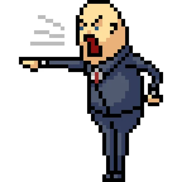 Vecteur Pixel Art Patron Crier Isolé Dessin Animé — Image vectorielle