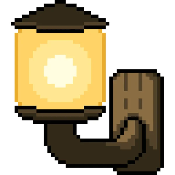 Vektor Pixel Konst Lampa Ljus Isolerad Tecknad — Stock vektor