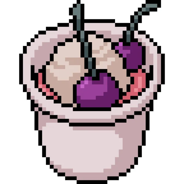 Vector Pixel Arte Helado Snack Dibujos Animados Aislados — Archivo Imágenes Vectoriales