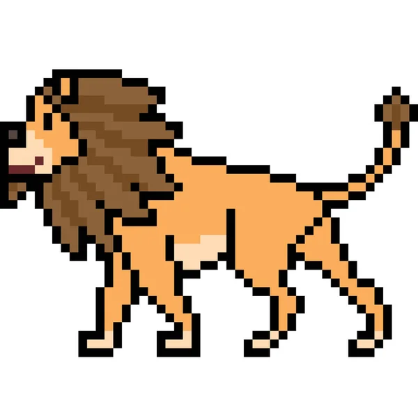Векторный Пиксельный Ход Льва — стоковый вектор