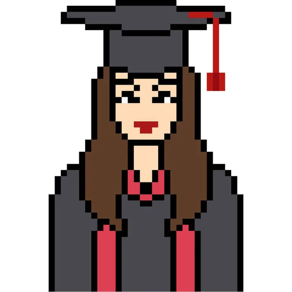 Vector Pixel Arte Graduación Aislado — Archivo Imágenes Vectoriales