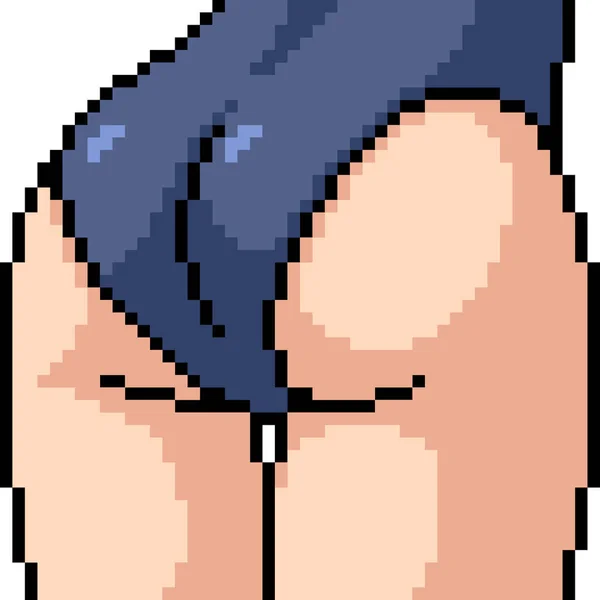 Vector Pixel Art Woman Butt Isolated Cartoon — Stock vektor