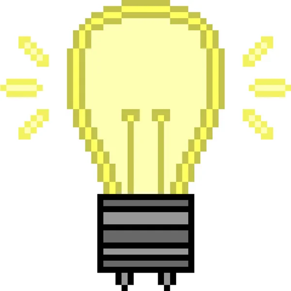 Vector Pixel Art Bulb Isolated — Stock Vector