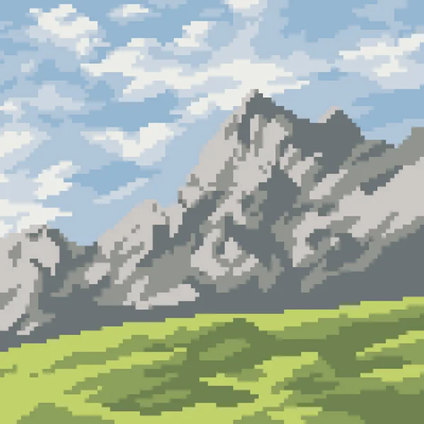 Pixel Arte Naturaleza Paisaje Montaña — Archivo Imágenes Vectoriales