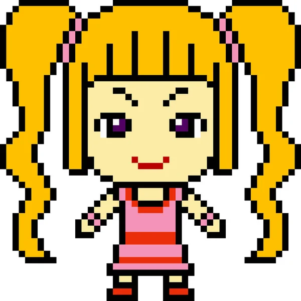 Vector Pixel Arte Chica Aislada — Vector de stock