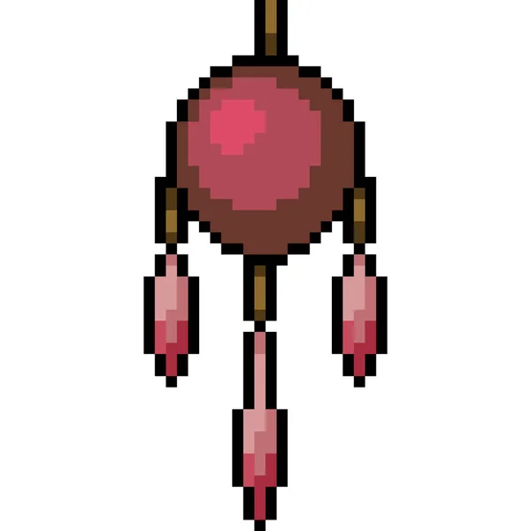 Vecteur Pixel Art Charme Talisman Isolé Dessin Animé — Image vectorielle