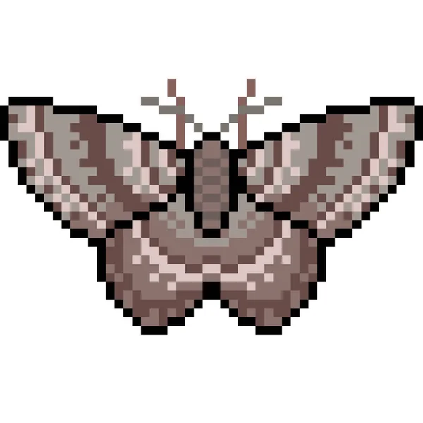 Vector Pixel Arte Insecto Polilla Aislado — Vector de stock