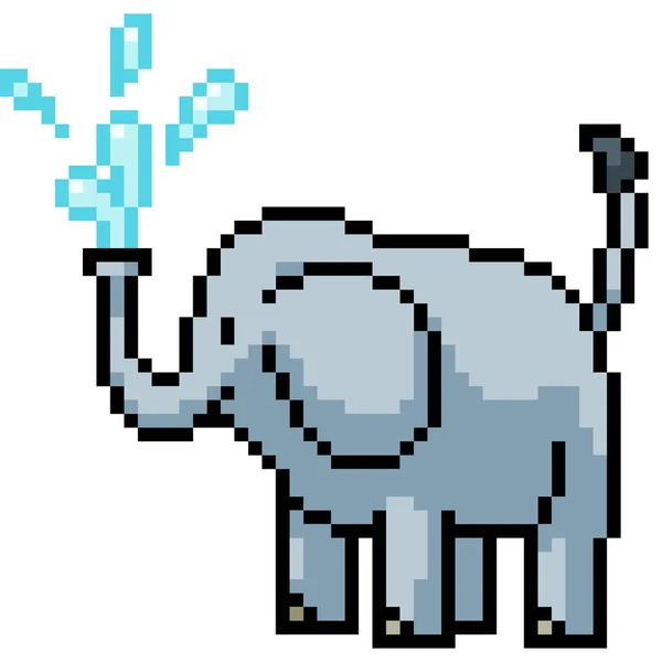 Pixel Vetorial Arte Elefante Isolado Desenhos Animados —  Vetores de Stock