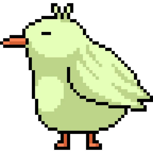 Vector Pixel Arte Chick Dibujos Animados Aislados — Vector de stock