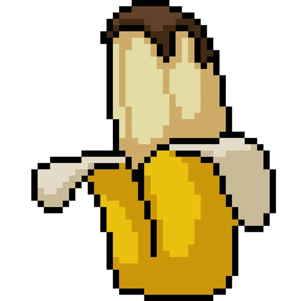 Vector Pixel Art Banana Snack Isolated Cartoon — 스톡 벡터