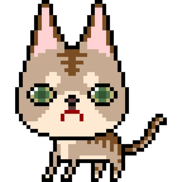 Vector Pixel Arte Gato Aislado — Archivo Imágenes Vectoriales