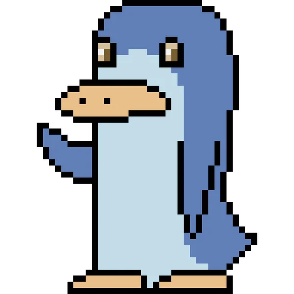 Pixel Vetorial Arte Pinguim Isolado — Vetor de Stock