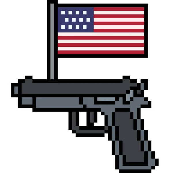 Vector Pixel Art Gun Control Isolated Cartoon — Stock Vector