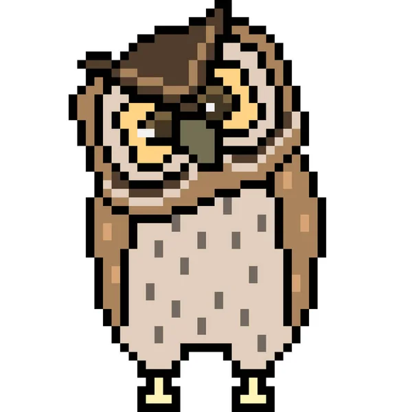 Pixel Art Hibou Vecteur — Image vectorielle