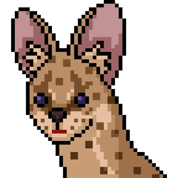 Vecteur Pixel Art Chat Sauvage Isolé Dessin Animé — Image vectorielle