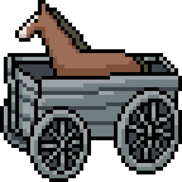 Векторный Пиксельный Конный Фургон — стоковый вектор