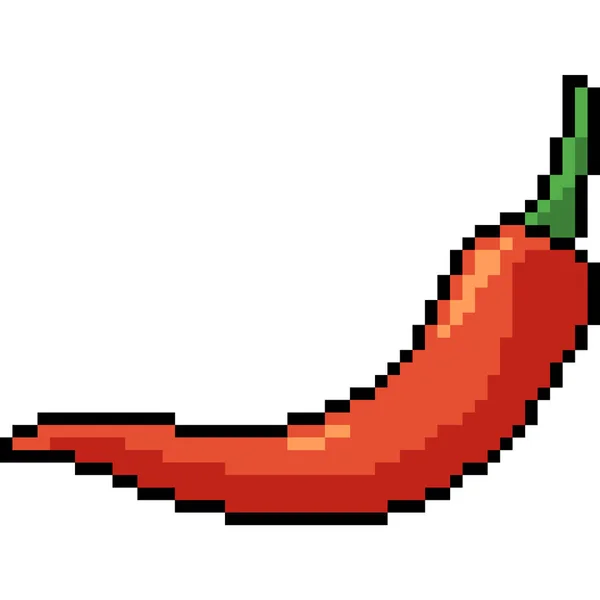 Wektor Pixel Art Chili Izolowane Kreskówki — Wektor stockowy