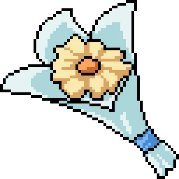 Vektor Pixel Kunst Isoliert Blumenstrauß — Stockvektor