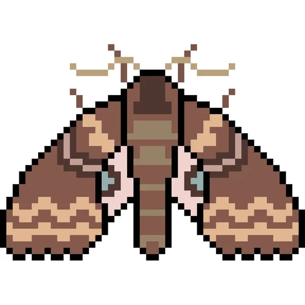 Pixel Arte Insecto Polilla Aislado — Vector de stock