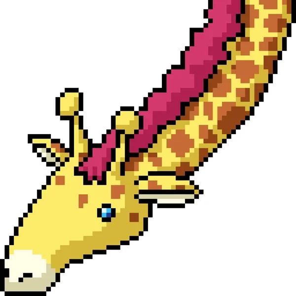 Vecteur Pixel Art Isolé Girafe Tête — Image vectorielle