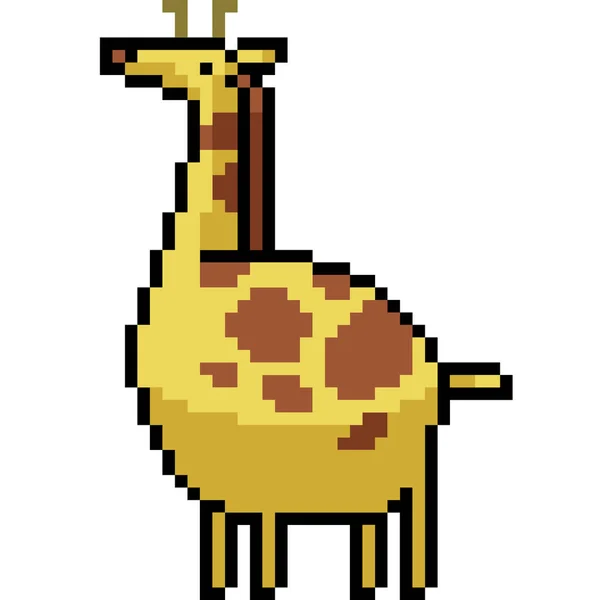 Pixel Vetorial Arte Girafa Desenhos Animados Isolados — Vetor de Stock