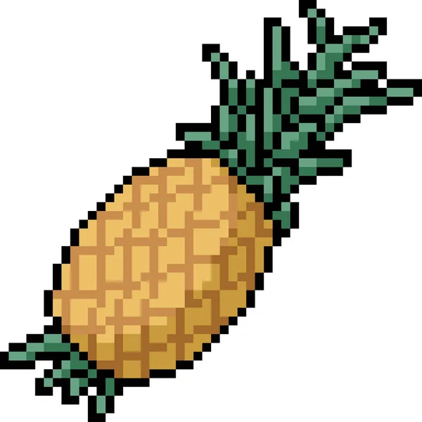 矢量像素艺术菠萝孤立卡通片 — 图库矢量图片