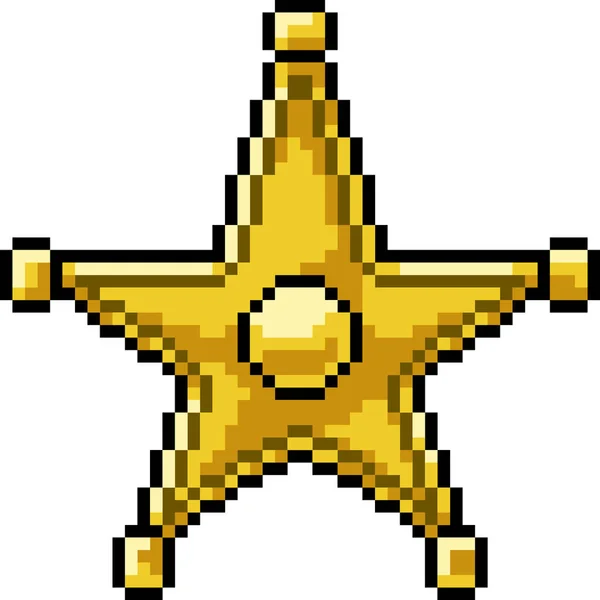 Золотая Звезда Векторного Пикселя Изолированный Мультфильм — стоковый вектор