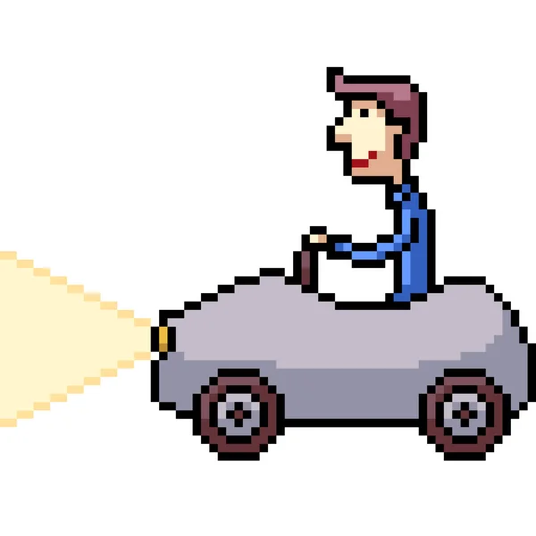 Διάνυσμα Pixel Τέχνη Απομονωμένο Παιχνίδι Αυτοκίνητο — Διανυσματικό Αρχείο
