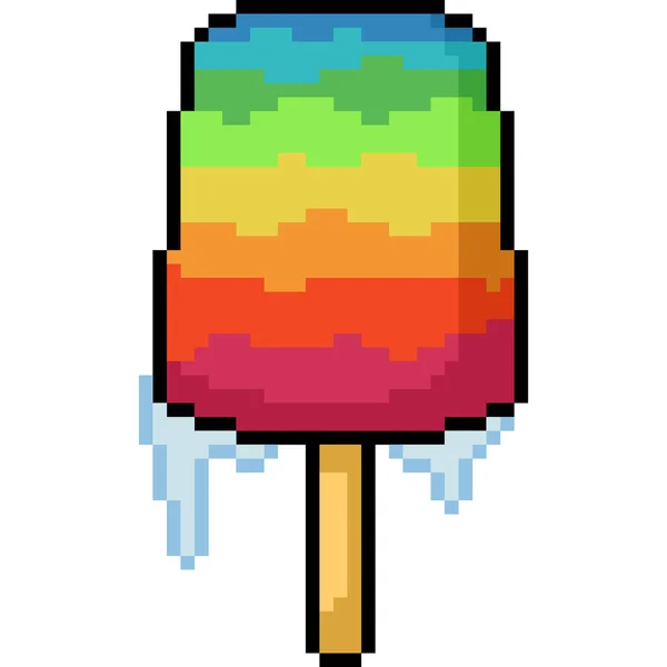 Vector Pixel Arte Helado Dibujos Animados Aislados — Archivo Imágenes Vectoriales