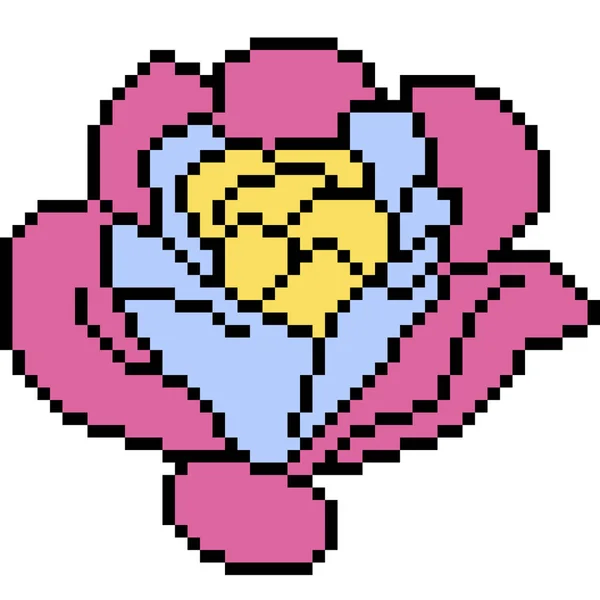 Vector Pixel Arte Flor Aislada — Vector de stock