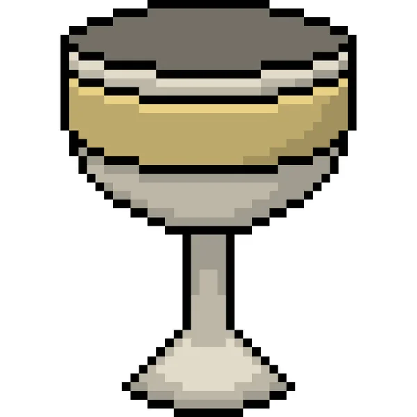 Vecteur Pixel Art Tasse Isolé Dessin Animé — Image vectorielle