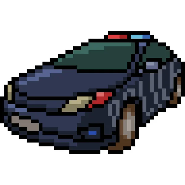 Wektor Pixel Sztuka Policja Samochód Odizolowany Cartoo — Wektor stockowy