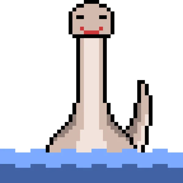 Vektor Pixel Művészet Loch Ness Szörny — Stock Vector