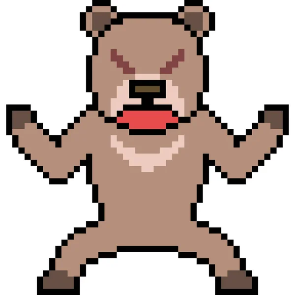 Vector Pixel Art Wild Bear — 스톡 벡터