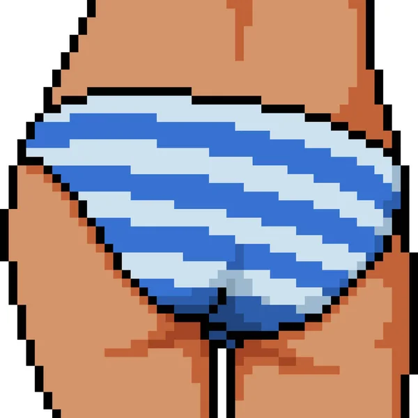 Vector Pixel Art Panty Butt Isolated Cartoon — Vector de stock