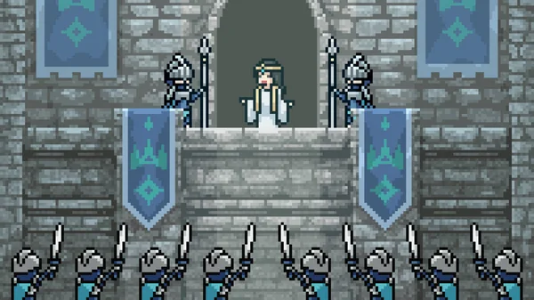 Piksel Sanat Sahnesi Ortaçağ Prensesi