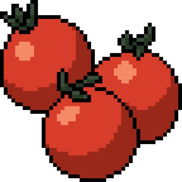 Pixel Vetorial Arte Tomate Fresco Desenhos Animados Isolados —  Vetores de Stock