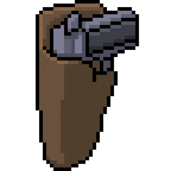 Vettore Pixel Art Pistola Isolato Cartone Animato — Vettoriale Stock