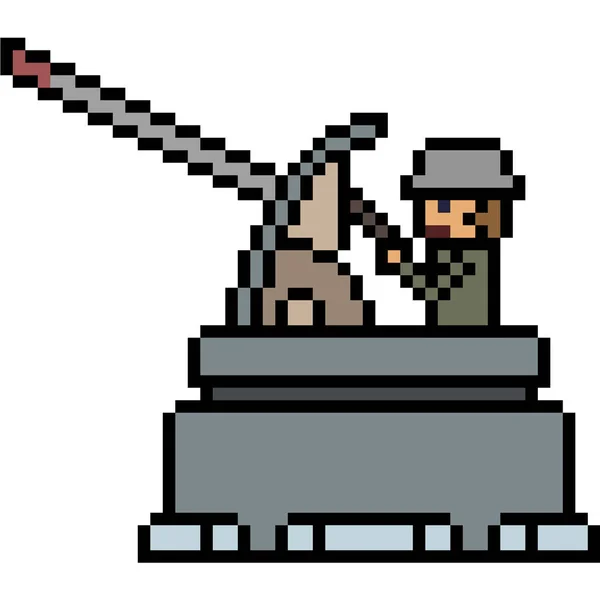 Vecteur Pixel Art Soldat Isolé — Image vectorielle