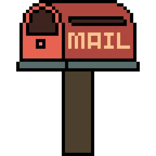 Vector Pixel Art Mail Box Isolated — Stock Vector