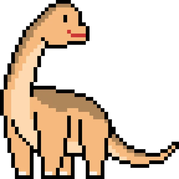 Vector Pixel Art Brachiosaurus Dinoasur — Vector de stock