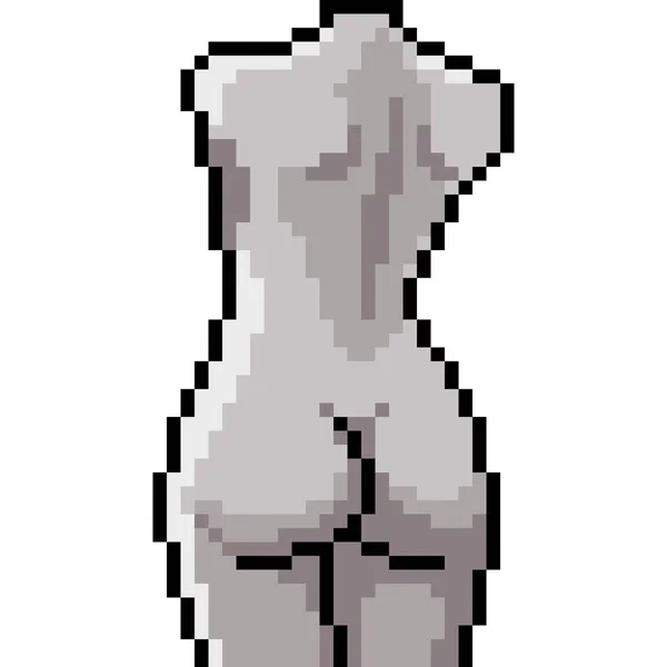 Vecteur Pixel Art Sculpture Femme Isolé Dessin Animé — Image vectorielle