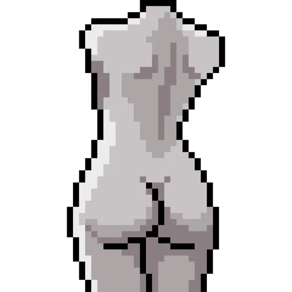 Vetor Pixel Arte Escultura Mulher Isolado Desenho Animado — Vetor de Stock