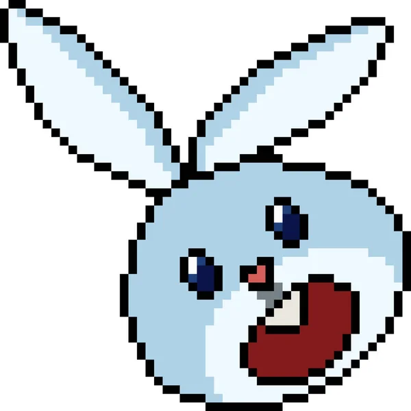 Vector Pixel Kunst Bunny Gezicht Geïsoleerd — Stockvector