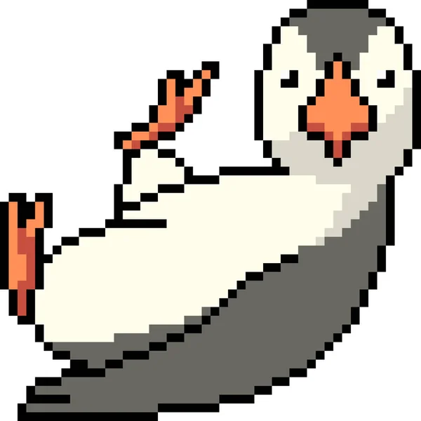 Vector Pixel Art Penguin Isolated — Stock Vector