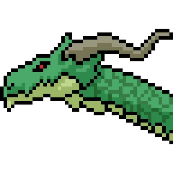 Vektör piksel sanat canavarı kafası izole edilmiş karikatür